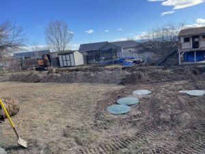 Septic system installation before drainfield setup by Triple S Excavation in Helena, MT